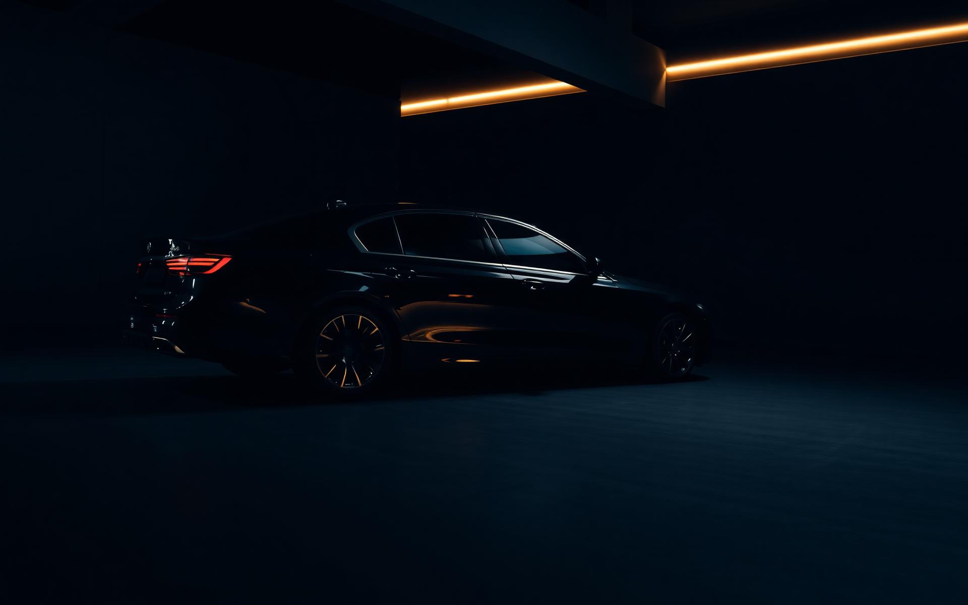 Véhicule premium dans un showroom